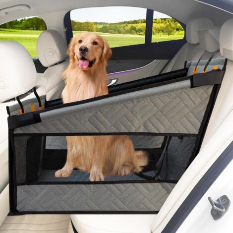 Extra stable dog car seat, reinforced car seat for medium and large dogs, waterproof, non-slip, scratch-resistant, with 3 fastening straps