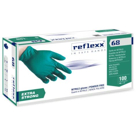 Extra starke Reflexx R68 puderfreie Nitrilhandschuhe - L