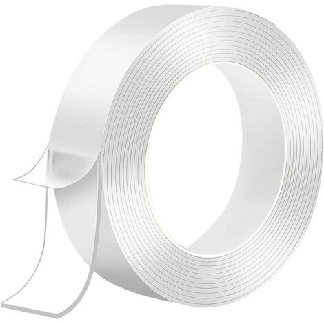 Extra Strong Double Sided Tape, Clear, Versatile, Residue-Free, Reusable for Carpets and Photo Props (3 Meters x 2cm x 2mm)