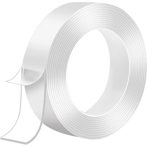 Extra strong, transparent, multi-purpose, double-sided adhesive tape, residue-free, reusable for carpets and photo props (3 meters x 2 cm x 2 mm)