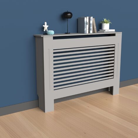 Extra Tall 92cm Radiator Cover MDF Modern Cabinet Slatted Grill Grey, different size available