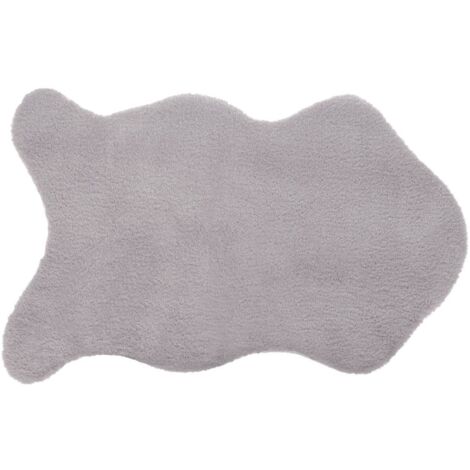 Extra weicher Teppich in Felloptik - grau 60x90 cm