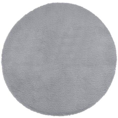 Extra weicher Teppich in Felloptik - grau D. 80 cm