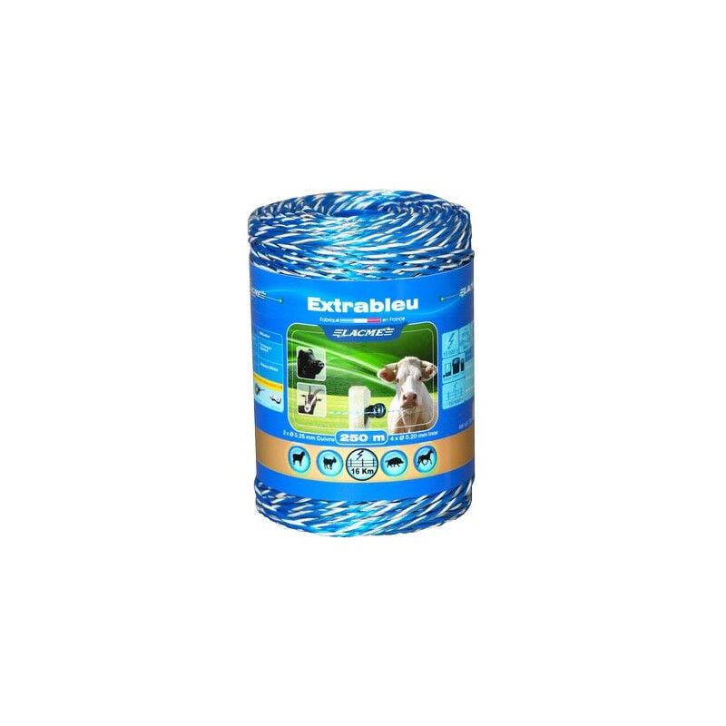 Lacme - Fil de clôture extrableu 6 conducteurs Lacmé - Conditionnement Bobine 500 m