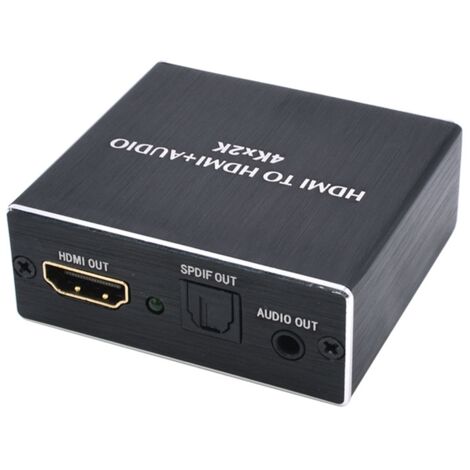 Extracteur Audio HDMI 4K avec Sortie SPDIF Optique et Splitter Audio 5.1, Convertisseur HDMI vers HDMI + Audio Optique, Compatible PS5, Barre de Son et Home Cinéma