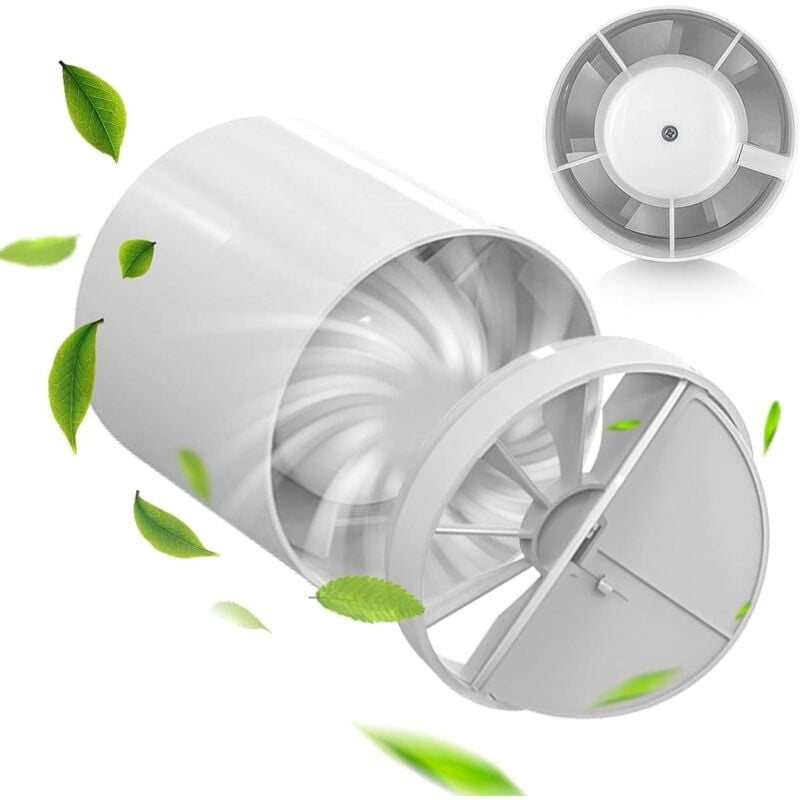 Extracteur D'air Silencieux 100 mm Ventilateur Tubulaire, Ventilateur De Tuyau Avec Clapet Anti-Retour, Ventilateur Extracteur Ventilateur D'air Pour