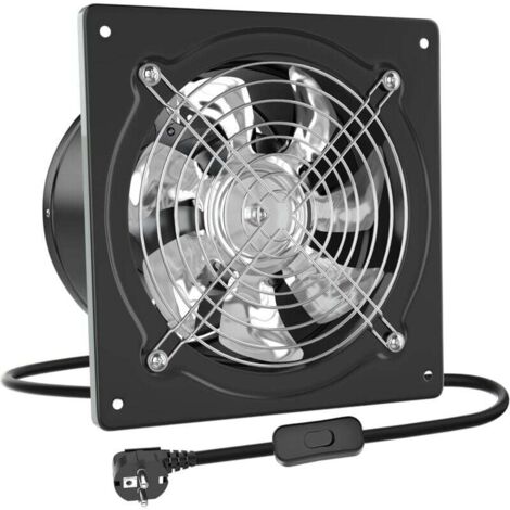 Extracteur d'Air Ventilateur Mural 150mm Métallique Anti-Retour pour Cuisine Salle de Bain Garage