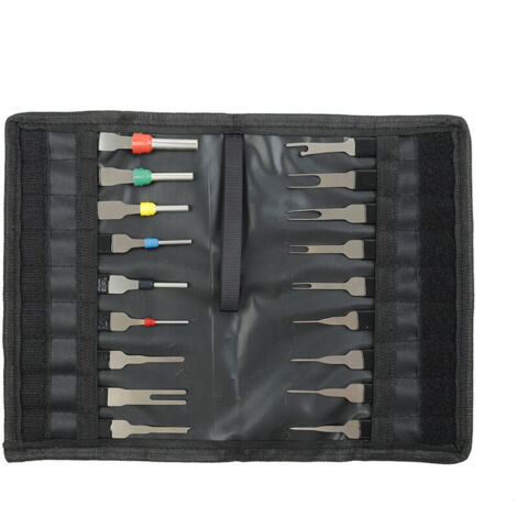 Extracteur de cosses - Kit de 18 Outils de Retrait de cosses - Dureté élevée - Pas de Rouille - Pas de déformation - Kit d'extracteur de connecteur de câblage électrique de Voiture