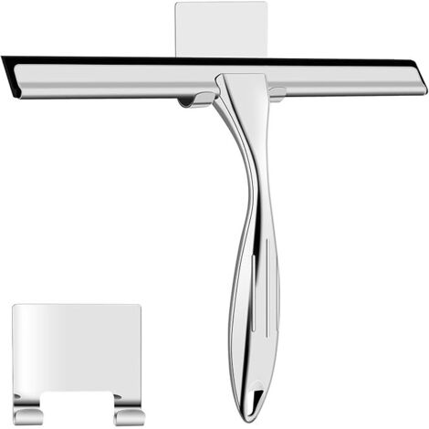 Extracteur de douche en acier inoxydable pour porte en verre, douche avec support, lave-glace pour salle de bain, fenêtre et miroir de voiture en verre