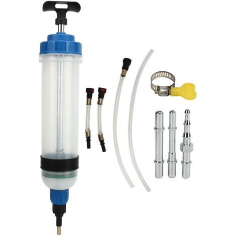 Extracteur de fluide 1,5 l, seringue de remplissage de fluide pour moteur automobile, pompe de transfert d'extraction de fluide d'huile avec connecteur à dégagement rapide