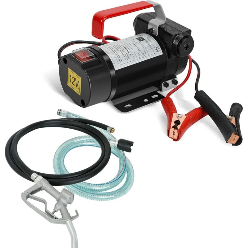 Zoternen - Pompe a Gasoil 12V 200W Pompe Gasoil Electrique Pompe à Carburant Auto-Amorçante Pompe Diesel 45l/min Pompe à Huile avec pistolet
