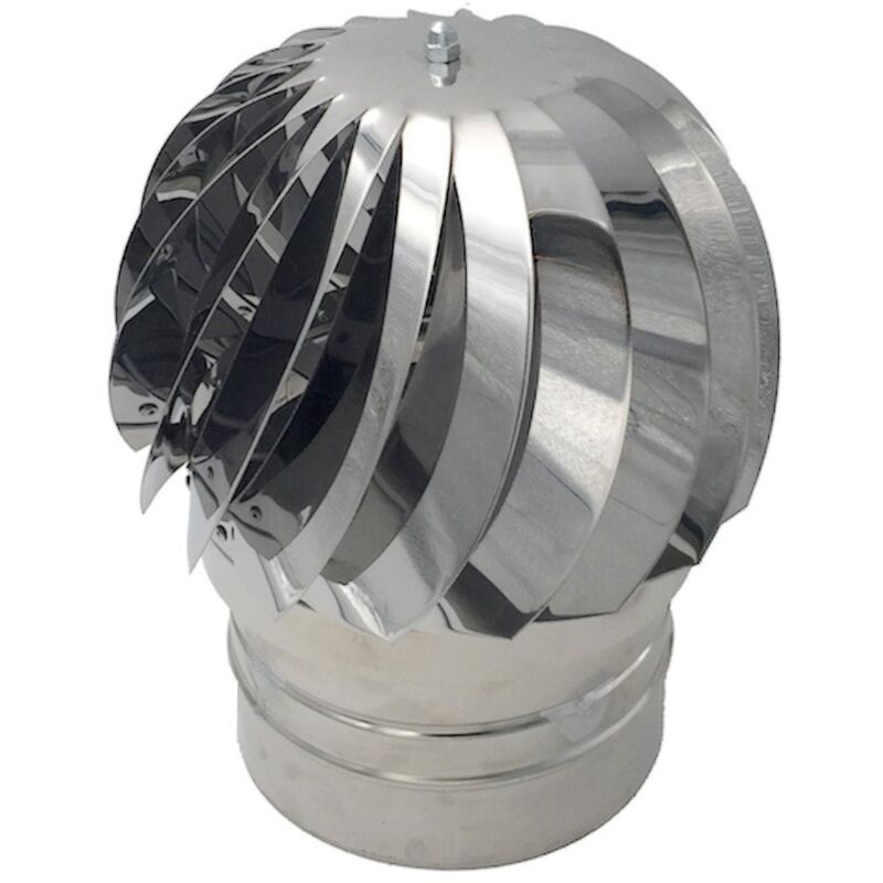 Einside - Extracteur de Fumées Rotatif Éolien en Acier Inoxydable aisi 304, Base Ronde – 160 mm