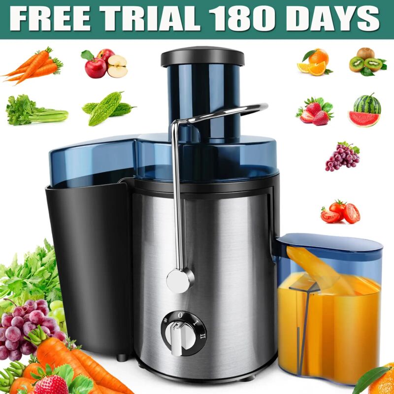 Extracteur de jus de légumes fruits électrique Acier inoxydable, en acier,18000rpm 1000W