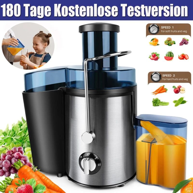 Day Plus - Extracteur de jus professionnel Cuisine Extracteur de jus électrique Acier inoxydable Presse 500ML Presse à fruits