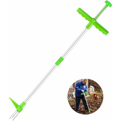 Extracteur de Mauvaises Herbes Manuel, Outils de désherbage à Manche Long avec 3 Griffes et pédale pour Jardin, pelouse, Cour,Starlight