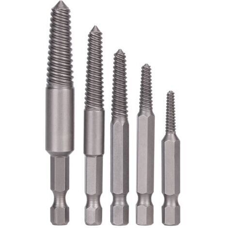 Extracteur de vis cassé à tige hexagonale, dents fines, outil de retrait de boulons endommagés, Kit facile à sortir 5 pièces