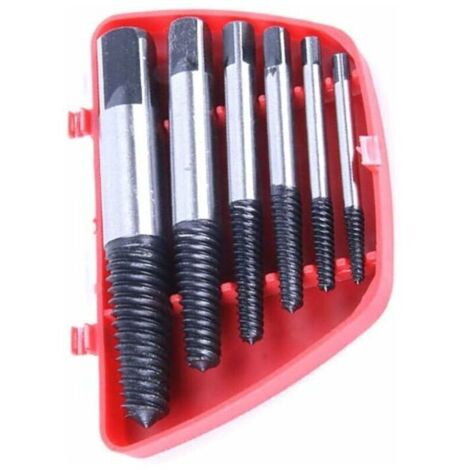 Extracteur de Vis Cassé Extracteur de Vis Multi-éclaté Kit Dureté en Acier Inoxydable Extracteur de Boulon de Vis Cassé Facile à Décoller Convient pour Enlever des Vis Endommagées (6pcs)