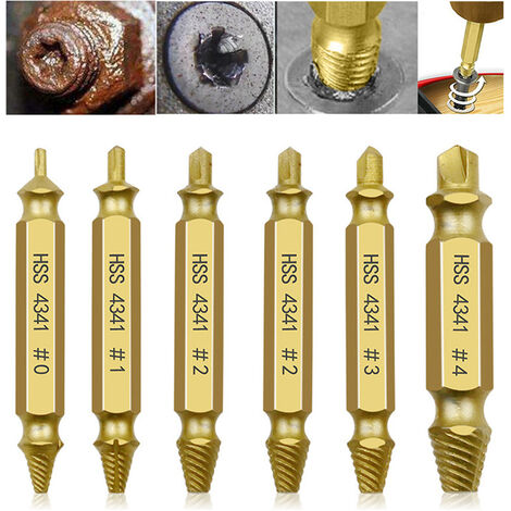 Extracteur de Vis Cassé - Kit 6pcs avec Tête Dorée