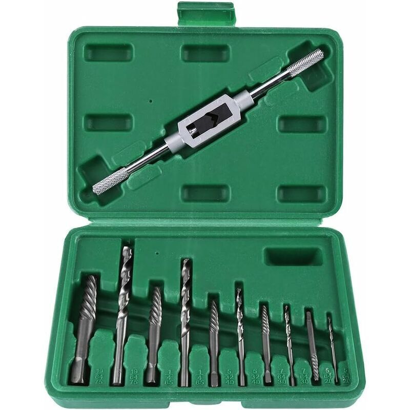 Extracteur de vis cassé,11pcs kit d'Extracteur de Vis Extracteur de vis endommagé Extractor Set pour l'Enlèvement de Vis Cassées ou Endommagées
