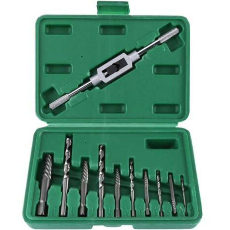 Extracteur de vis cassé,11pcs kit d'Extracteur de Vis Extracteur de vis endommagé Extractor Set pour l'Enlèvement de Vis Cassées ou Endommagées