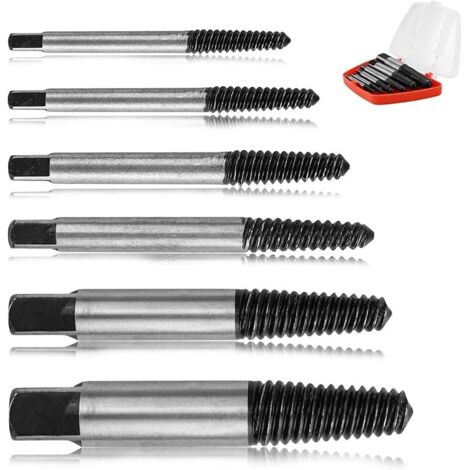 Extracteur de Vis Cassée, 6 Pièces Extracteur de Vis, Multifonction Extracteur de Boulon, Extracteur Vis, pour Vis et Tuyaux Endommagés, M3-M25
