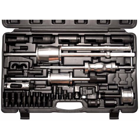 Extracteur d'injecteurs diesel universel – Coffret professionnel avec 3 masses à inertie – 5 douilles 6 pans – Accessoires compatibles