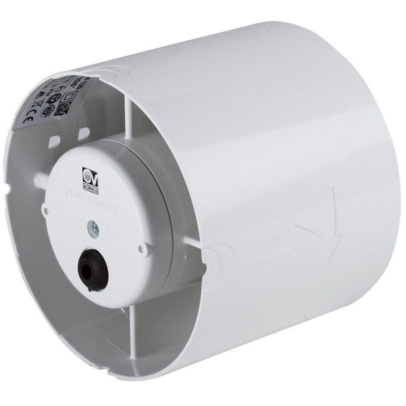 Extracteur hélicoïde en conduit - Blanc 80 m³/h - Ø100 - Temporisé