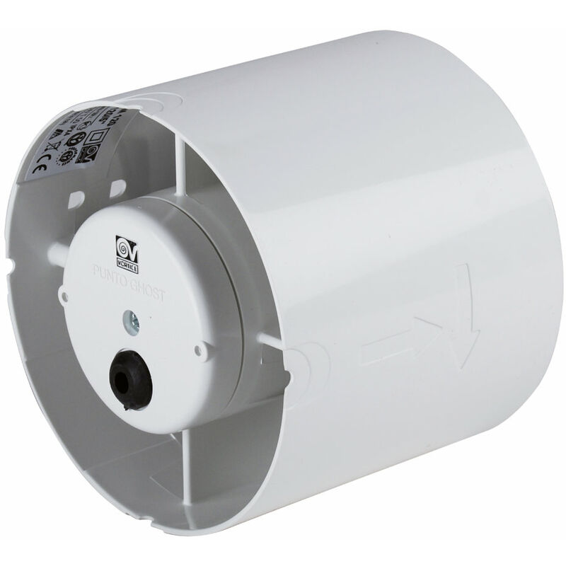 Extracteur hélicoïde en conduit - Blanc 65 m³/h - Ø90 - Temporisé