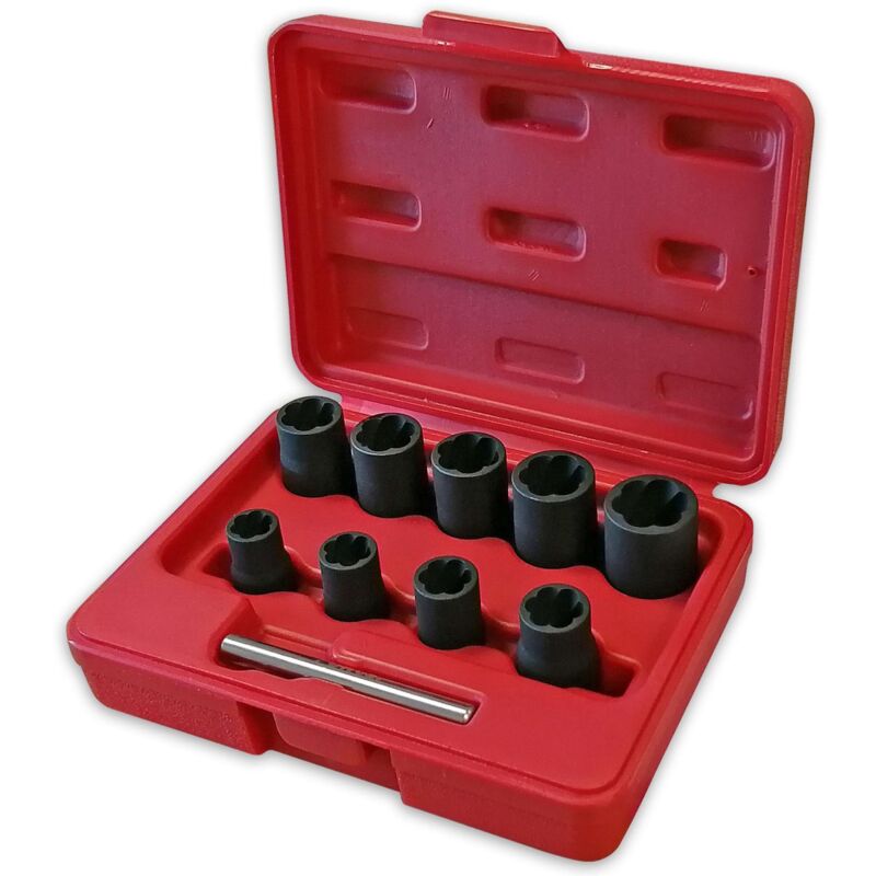 Extracteurs ecrous et vis - jeu de douilles a chocs 3/8 - 10 pcs