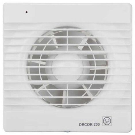 Extractor baño axial 185m3/h extrapl. c/a bl decor 200-c s&p