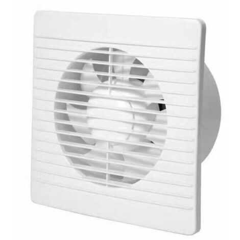 LUCKY-88 Extractor de aire de 100 mm, 12 W, 130 m³/h con válvula antirretorno e interruptor de puerta. Ventilador de ventana y pared para cocina, baño y garaje. 4 pulgadas blancas. Fonepro