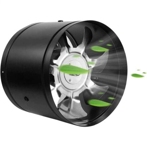 CYSLMUK Extractor de aire de 100 mm, 140 m³/h, ventilador de conducto industrial de metal para montaje en pared para baño, sótano, garaje, tienda de cultivo (negro)