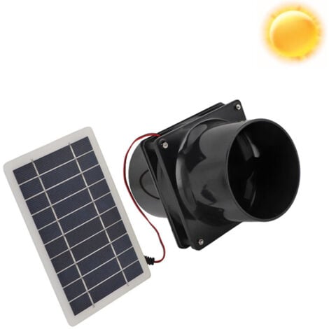Extractor de aire solar Ej.Life de 10 W, alimentado por panel solar, para casetas de mascotas, gallineros, autocaravanas e invernaderos.