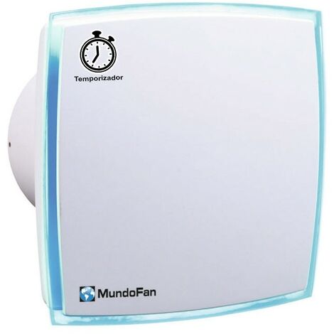 Extractor de baño decorativo temporizado blanco con Led integrado Decorled-mu Blanco 100mm Blanco 100mm