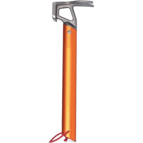 Extractor de garras de acero inoxidable de alta resistencia con cabeza de toro para acampar - Estaca multifuncional para senderismo y jardinería (naranja)