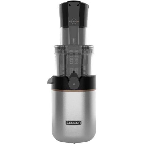 Extractor de jugo eléctrico, cuerpo de acero inoxidable, tubo de alimentación 78 mm, 2 velocidades, sistema antigoteo