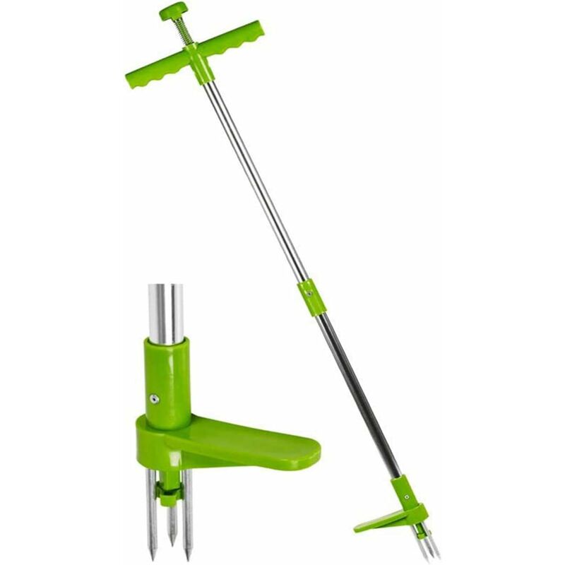 

Extractor de malezas, extractor de malezas manual de pie, herramienta manual de acero inoxidable con 3 puntas de alta resistencia
