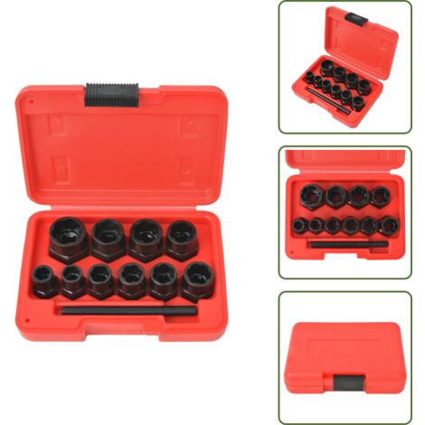 Extractor de pernos - vidaXL Juego de extractor de pernos y tuercas dañadas 11 piezas acero - Extracción de pernos dañados