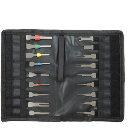 Extractor de terminales - Kit de herramientas de extracción de terminales de 18 piezas - Alta dureza - Resistente a la corrosión - Resistente a la deformación - Kit extractor de conectores de cableado