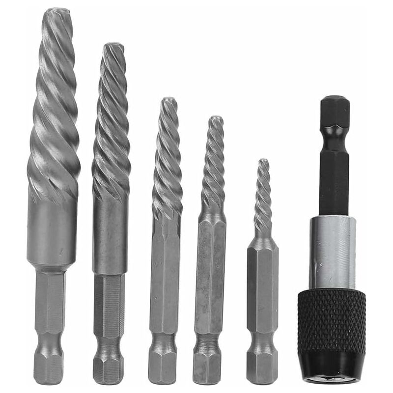 

Extractor de tornillos, 6 piezas Extractor de tornillos rotos Vástago hexagonal Dientes gruesos Herramientas de extracción de pernos dañados Fácil de