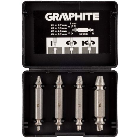 Extractor de tornillos Graphite 54t429 acero S2 50 mm