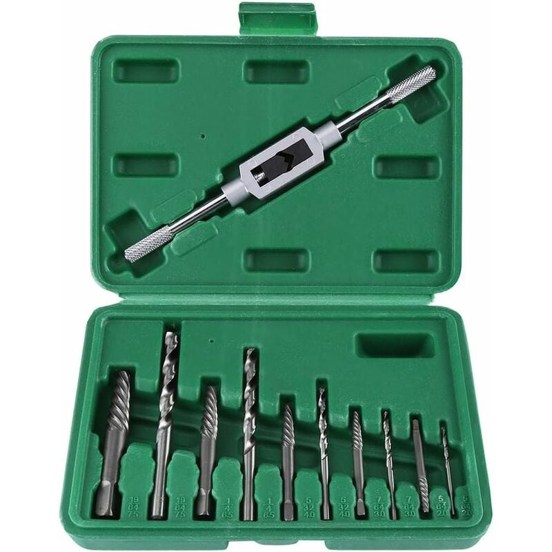 

Extractor de tornillos rotos, kit extractor de tornillos de 11 piezas Juego de extractores de tornillos dañados para extracción de tornillos rotos o