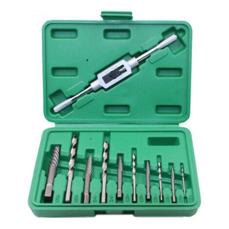 Extractor de tornillos rotos KZQ, juego de 11 brocas y extractores para tornillos rotos, pernos y sujetadores retirados, herramienta de extracción, broca, herramienta para quitar pernos