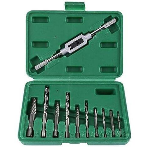 Extractor de tornillos/taladro KZQ, 11 piezas, broca para extraer pernos rotos, herramienta de extracción de tornillos