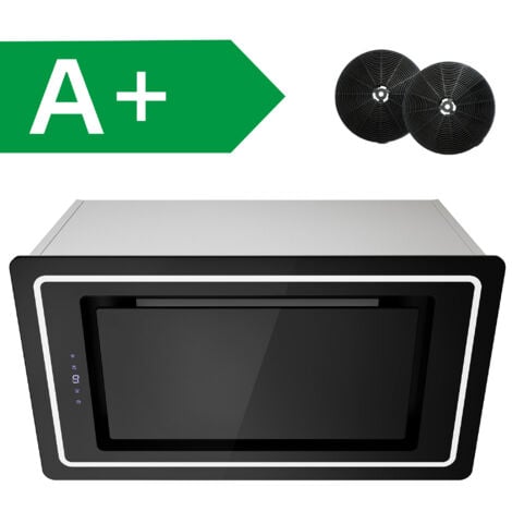 Extractor empotrable FIREGAS 52 cm-Aspiración de 450m³/h-Eficiente y silencioso-9 velocidades-Negro [Clase energética A++].