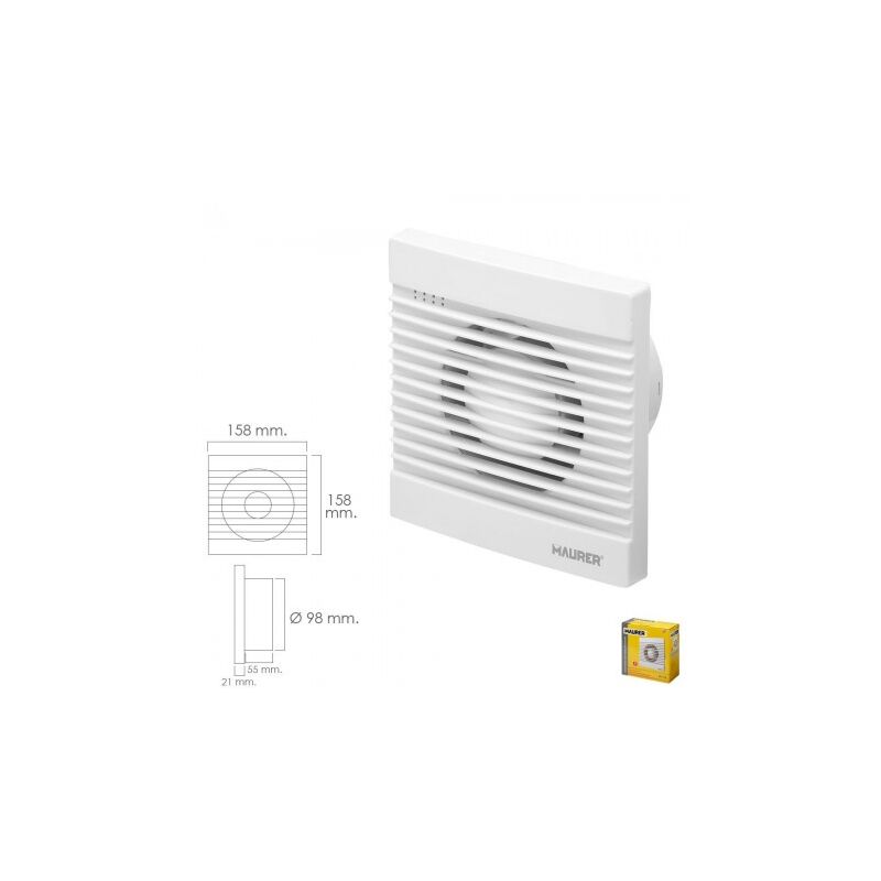 

Maurer - Extractor humos baño 13 watt. salida Ø 98 mm.