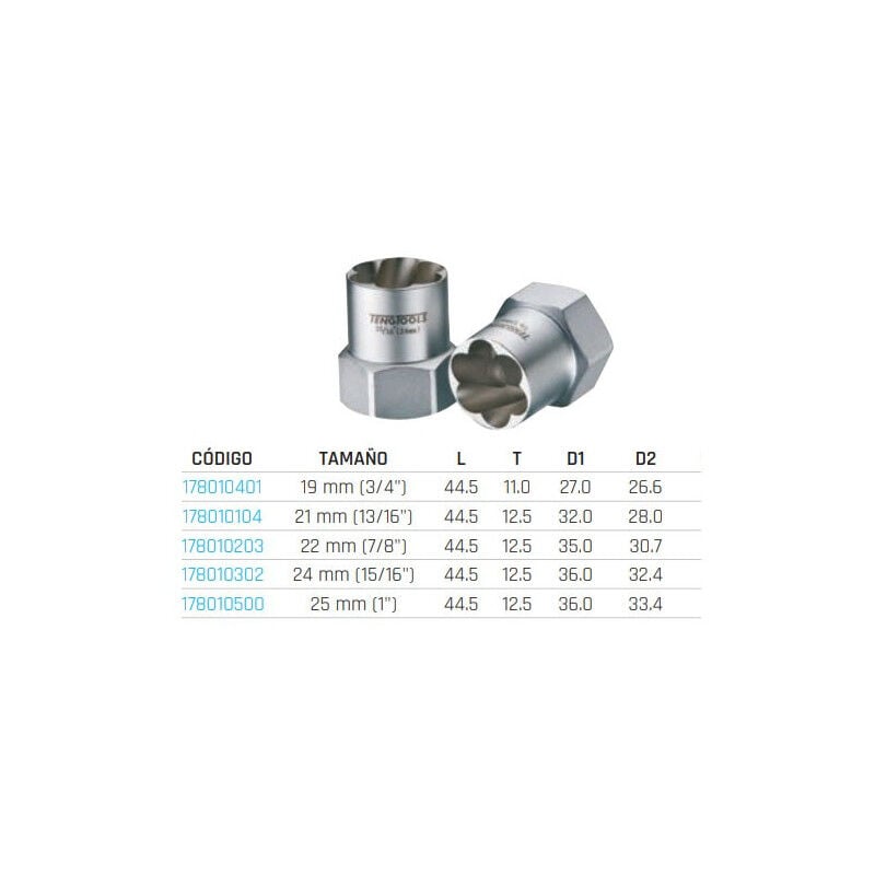 

Extractor para tuercas hexagonal 1/2' | 24 mm (15/16')