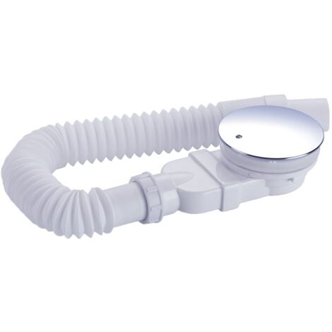 extraflache Ablaufgarnitur Set für Duschwanne in Chrom φ90mm Ablaufbogen mit Siphon