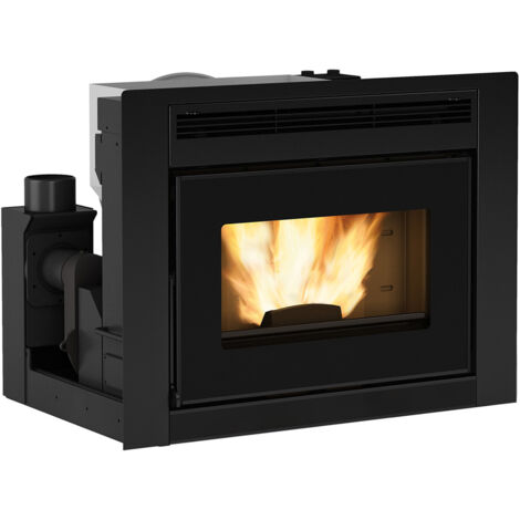Extraflame – Insert cheminée à granules hydraulique débrayable 19 kW – Efficacité > 90% – Système de nettoyage automatique – Compatible thermostat externe