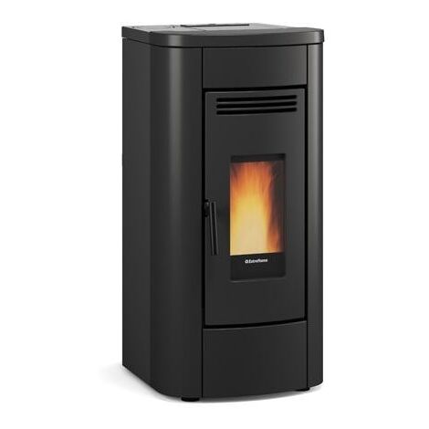 Extraflame – Poêle à granulés canalisable 8 kW – Rendement 92.5 % – Ventilation frontale avec fonction Confort – Évacuation des fumées arrière/supérieure